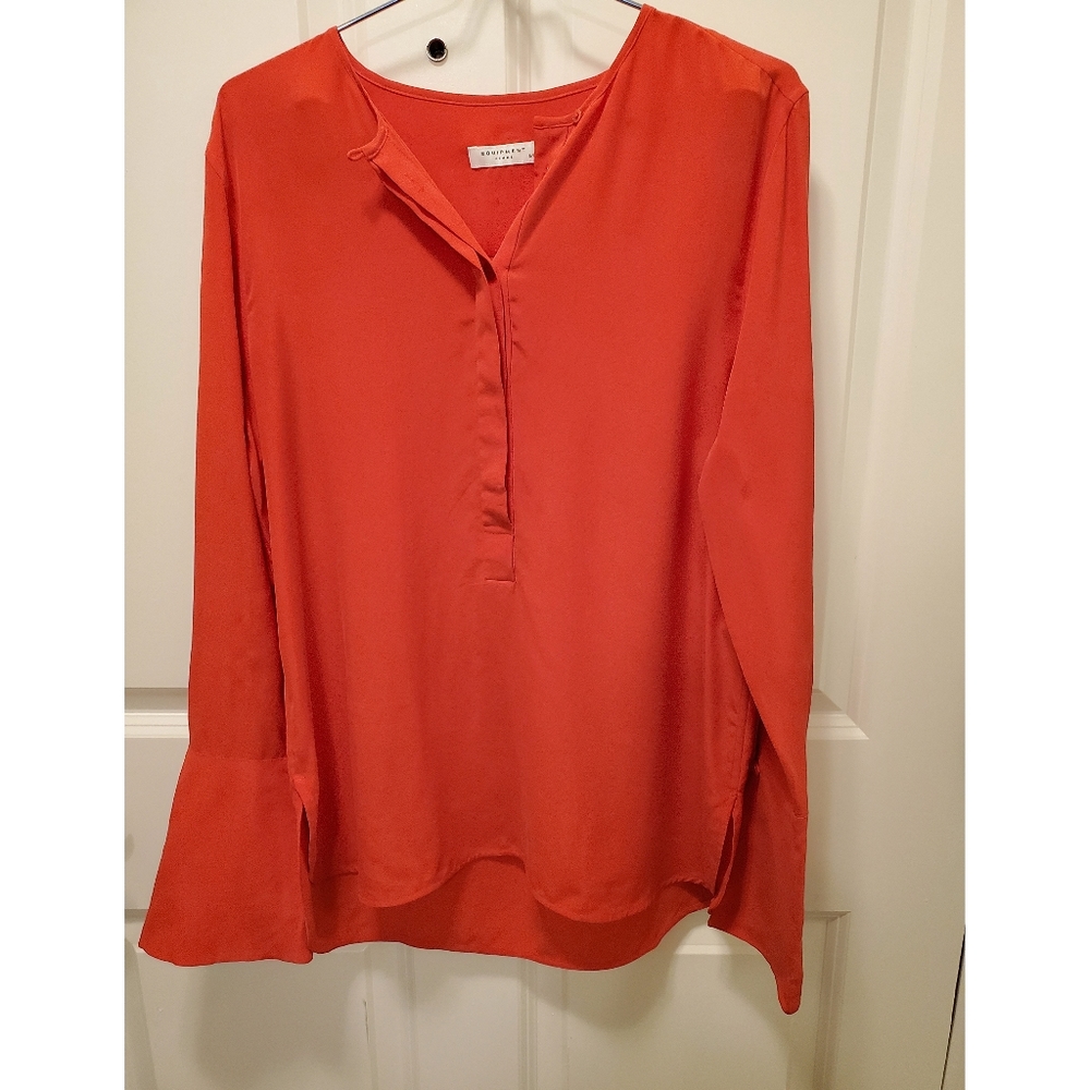 Equipment Femme Silk Blouse Size Small in Orange